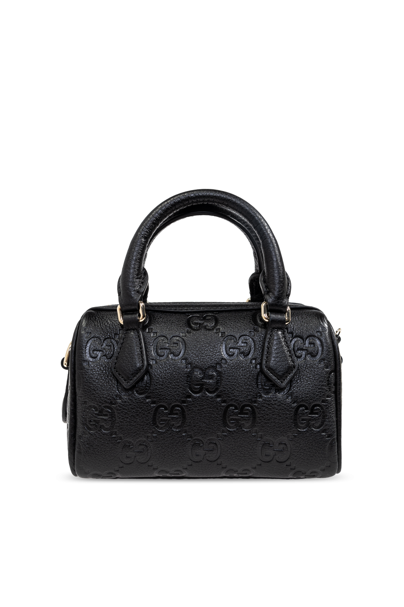 【GUCCI】GG EMBLEM SUPER MINI CROSSBODY BAG GG Emblem super mini bag in beige and dark brown fabric